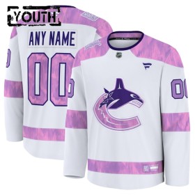 Vancouver Canucks tröja Customized Fanatics Hockey Fights Cancer Practice 2024-25 Vit - NHL Tröjor Barn
